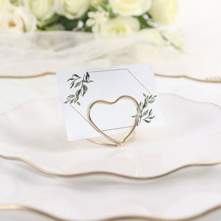 Add Glamour to Your Event with Gold Metal Double Heart Card Holder Stands