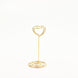 10 Pack | Gold Metal 3.5" Heart Card Holder Stands, Table Number Stands, Wedding Table Place Card Menu Clips