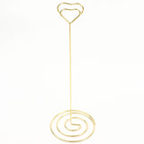 10 Pack | Gold Metal 8" Heart Card Holder Stands, Table Number Stands, Wedding Table Place Card Menu Clips#whtbkgd