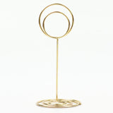 10 Pack | Gold Metal 3.5" Mini Circle Card Holder Stands, Hoop Table Number Stands, Wedding Table Place Card Menu Clips#whtbkgd