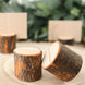 4 Pack | Rustic Natural Wood Stump Placecard Holder, Boho Chic Decor