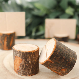 Rustic Natural Wood Stump Placecard Holder - The Perfect Finishing Touch