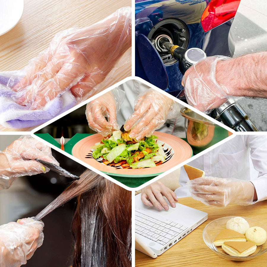Clear Plastic Disposable Gloves, Powder Free Multipurpose Plastic Gloves, Food Service Gloves
