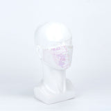 5 Pack | White Sequined Cotton Fashion Face Mask, Reusable Fabric Masks With Ear Loops