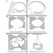 4 Panel White Ceiling Drape & Stainless Steel Hanging Hoop Hardware Kit + FREE Installation Tool Kit