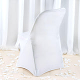 White Premium Spandex Stretch Fitted Folding Chair Cover With Foot Pockets - 220 GSM