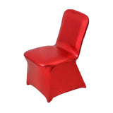 Shiny Metallic Red Spandex Banquet Chair Cover, Glittering Premium Fitted Chair Cover#whtbkgd