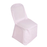 Blush Rose Gold Polyester Banquet Chair Cover, Reusable Stain Resistant Chair Cover#whtbkgd