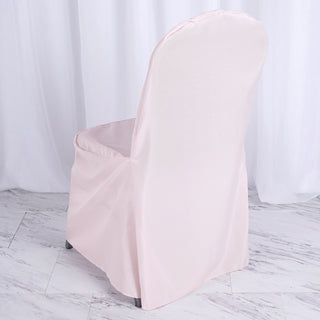 Unforgettable Events with Blush Polyester Banquet Chair Covers