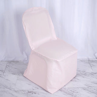 Elevate Your Event with Blush Polyester Banquet Chair Covers
