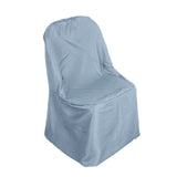 Dusty Blue Polyester Banquet Chair Cover, Reusable Stain Resistant Chair Cover#whtbkgd
