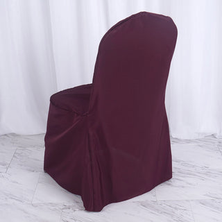 Make a Statement with the Burgundy Polyester Banquet Chair Cover