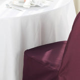 Burgundy Polyester Banquet Chair Cover, Reusable Stain Resistant Slip On Chair Cover