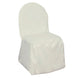 Ivory Polyester Banquet Chair Cover, Reusable Stain Resistant Chair Cover#whtbkgd