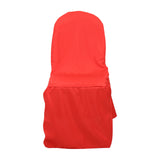 Red Polyester Banquet Chair Cover, Reusable Stain Resistant Chair Cover