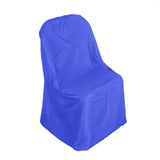 Royal Blue Polyester Banquet Chair Cover, Reusable Stain Resistant Chair Cover#whtbkgd