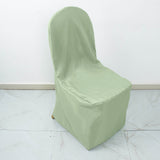 Sage Green Polyester Banquet Chair Cover, Reusable Stain Resistant Chair Cover