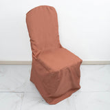 Terracotta (Rust) Polyester Banquet Chair Cover, Reusable Stain Resistant Chair Cover