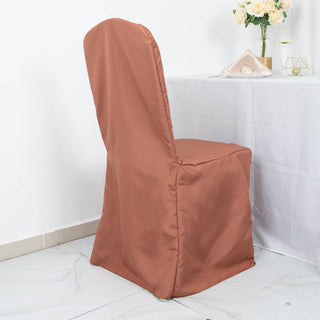Unforgettable Occasions with Terracotta (Rust) Polyester Banquet Chair Covers