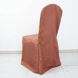 Terracotta (Rust) Polyester Banquet Chair Cover, Reusable Stain Resistant Slip On Chair Cover