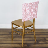 16 inches Blush/Rose Gold Satin Rosette Chiavari Chair Caps, Chair Back Covers