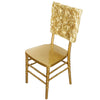 16 inch Champagne Satin Rosette Chiavari Chair Caps, Chair Back Covers