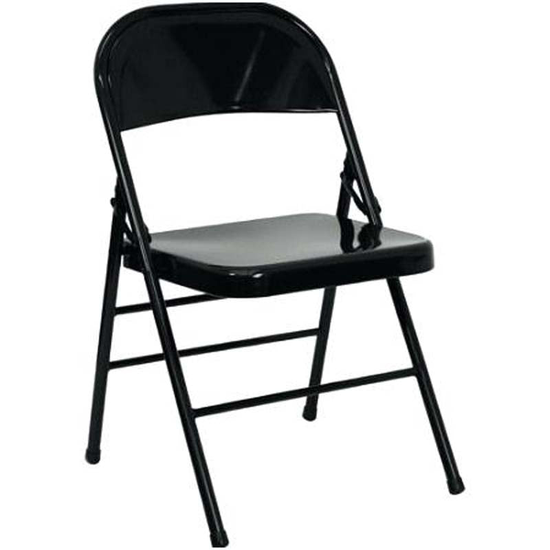 Black Premium Spandex Stretch Fitted Folding Chair Cover With Foot Pockets - 220 GSM