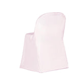 Blush Polyester Folding Chair Cover, Reusable Stain Resistant Slip On Chair Cover