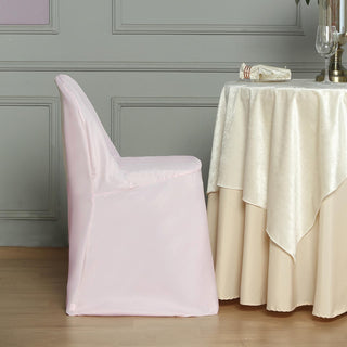 Blush Polyester Folding Round Chair Cover: A Practical and Stylish Choice