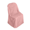 Dusty Rose Polyester Folding Round Chair Cover, Reusable Stain Resistant Chair Cover#whtbkgd