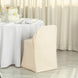 Beige Polyester Folding Round Chair Cover, Reusable Stain Resistant Chair Cover