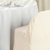 Beige Polyester Folding Round Chair Cover, Reusable Stain Resistant Chair Cover