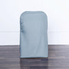 Dusty Blue Polyester Folding Round Chair Cover, Reusable Stain Resistant Chair Cover