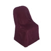Burgundy Polyester Folding Round Chair Cover, Reusable Stain Resistant Chair Cover#whtbkgd