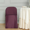 Burgundy Polyester Folding Round Chair Cover, Reusable Stain Resistant Chair Cover