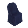 Navy Blue Polyester Folding Round Chair Cover, Reusable Stain Resistant Chair Cover#whtbkgd