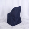 Navy Blue Polyester Folding Round Chair Cover, Reusable Stain Resistant Chair Cover