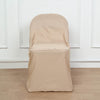 Nude Polyester Folding Round Chair Cover, Reusable Stain Resistant Chair Cover
