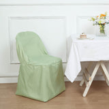 Sage Green Polyester Folding Chair Cover, Reusable Stain Resistant Slip On Chair Cover