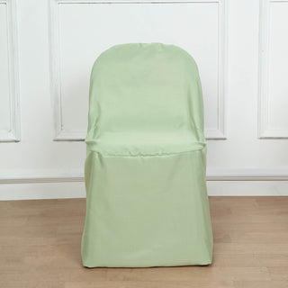 Convenient and Practical Sage Green Polyester Folding Round Chair Cover
