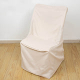 Beige Lifetime Polyester Reusable Folding Chair Cover, Durable Slip On Chair Cover