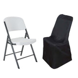 Black Polyester Lifetime Folding Chair Covers, Durable Reusable Slip On Chair Covers