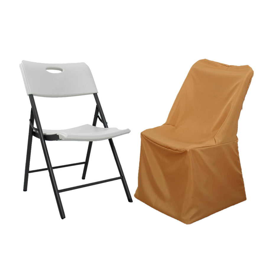 Gold Lifetime Polyester Reusable Folding Chair Cover, Durable Chair Cover
