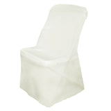 Ivory Polyester Lifetime Folding Chair Covers, Durable Reusable Slip On Chair Covers#whtbkgd