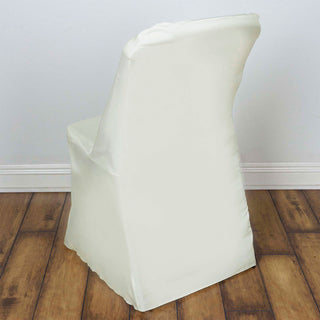 Durable and Reusable Ivory Polyester Lifetime Folding Chair Covers