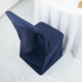 Navy Blue Lifetime Polyester Reusable Folding Chair Cover, Durable Chair Cover
