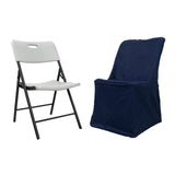 Navy Blue Lifetime Polyester Reusable Folding Chair Cover, Durable Chair Cover