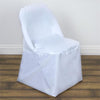 White Polyester Folding Round Chair Cover, Reusable Stain Resistant Chair Cover