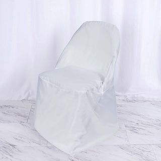 Create an Elegant Atmosphere with White Polyester Folding Round Chair Cover