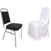 White Stretch Slim Fit Scuba Chair Covers, Wrinkle Free Durable Chair Covers